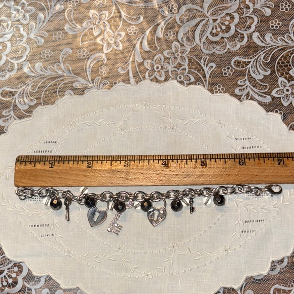 Silver and Black keys & locks Charm Bracelet $15 - Picture 3 of 4